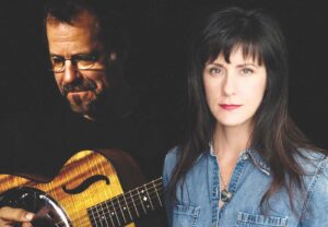Cliff Eberhart and Louise Mosrie Coombe open the coffee house season in Ripton