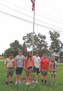 Area scouts replace the flagpole in Cornwall