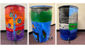 Ferrisburgh kids decorate rain barrels; auction ends Dec. 19