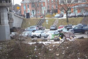 Middlebury unhoused camp numbers ebb