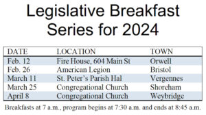 Legislative breakfasts resume