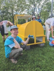 ‘All aboard’ for the parade: Yellow House resident’s train dream comes true