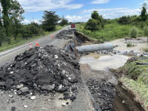 Heavy rain damages some local roads