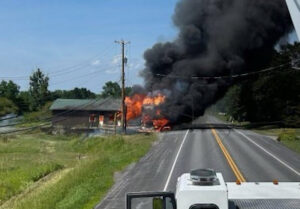 Truck fire halts Route 7 traffic in North Ferrisburgh on Monday; road open Tuesday