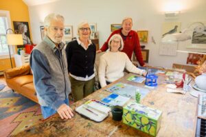 Four friends make art together