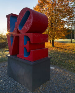 Learn about five art works sited on the Mahaney Arts Center plaza