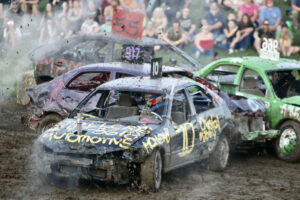 Daring drivers brawl in Demo Derby