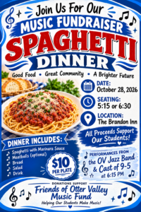 Friends of Otter Valley Music Spaghetti Dinner Fundraiser