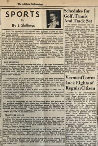 Even the first Addy Indy featured a sports column
